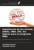 Importancia de las normas (NAAC, NBA, ISO, Six Sigma) para el programa MBA