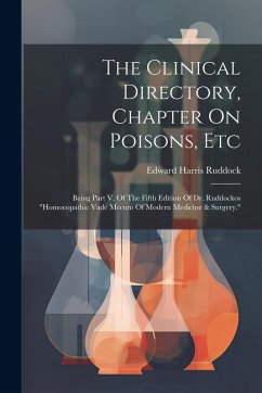 Cover The Clinical Directory, Chapter On Poisons, Etc