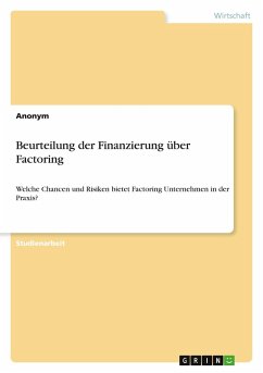 Cover Beurteilung der Finanzierung über Factoring