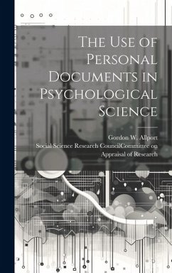 The Use of Personal Documents in Psychological Science