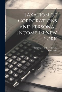 Cover Taxation of Corporations and Personal Income in New York