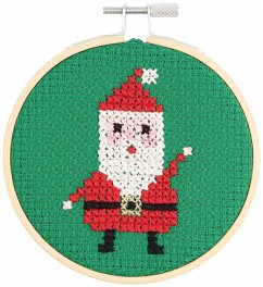 Stickpackung Gezählter Kreuzstich, Bild Nikolaus, Ø 10 cm Stickpackung Gezählter Kreuzstich, Bild Nikolaus, Ø 10 cm