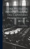 Una Più Esatta Interpretazione Del Capoverso Primo Dell'art. 203 C. P