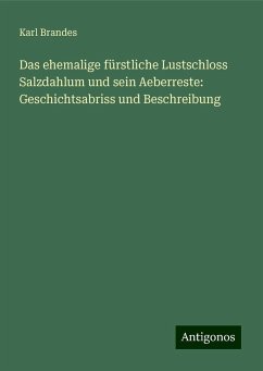 Das ehemalige fürstliche Lustschloss Salzdahlum und sein Aeberreste: Geschichtsabriss und Beschreibung - Brandes, Karl