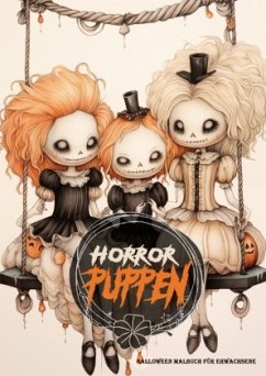 Cover Horror Puppen Halloween Malbuch für Ewachsene