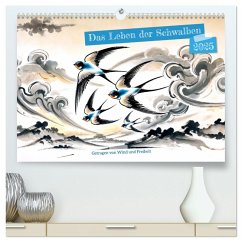 Das Leben der Schwalben - Getragen von Wind und Freiheit (hochwertiger Premium Wandkalender 2025 DIN A2 quer), Kunstdruck in Hochglanz