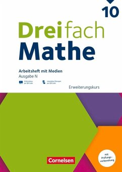 Cover Dreifach Mathe 10. Schuljahr - Ausgabe N - Erweiterungskurs - Arbeitsheft mit Medien und Lösungen - Inkl. Erklärvideos und interaktiven Übungen