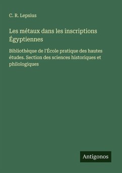 Cover Les métaux dans les inscriptions Égyptiennes
