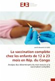 La vaccination complète chez les enfants de 12 à 23 mois en Rép. du Congo La vaccination complète chez les enfants de 12 à 23 mois en Rép. du Congo