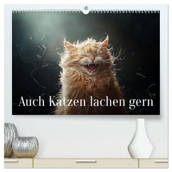 Auch Katzen lachen gern (hochwertiger Premium Wandkalender 2025 DIN A2 quer), Kunstdruck in Hochglanz