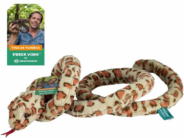 Bresser 9820502 - Freek Vonk, Gartenboa Tina, Schlange, Plüschtier, 160 cm