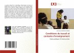 Conditions de travail et contexte d'enseignement