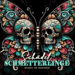 Cover Schädel Schmetterlinge Malbuch für Erwachsene