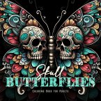 Skull Butterflies Coloring Book for Adults