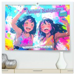 Anime Kalender ¿ Charaktere im Slice-of-Life Stil (hochwertiger Premium Wandkalender 2025 DIN A2 quer), Kunstdruck in Hochglanz