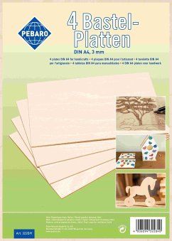 Cover PEBARO 322DIY - 4 Sperrholzplatten DIN A 4 für Bastelarbeiten, Pappel 3 mm