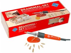 PEBARO 0266 - Brandmalset mit 9 Aufsätzen in Holzbox, Brandmalerei