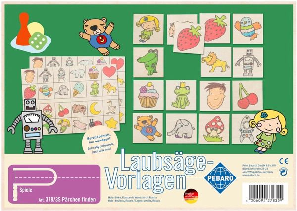 PEBARO 378/3S - Laubsägevorlage Pärchen finden, 2 Platten, Größe DIN A4 PEBARO 378/3S - Laubsägevorlage Pärchen finden, 2 Platten, Größe DIN A4