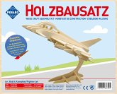 PEBARO 866/4 - Holzbausatz Kampfjet, 28 Teile, Holzkonstruktion zum Zusammenstecken