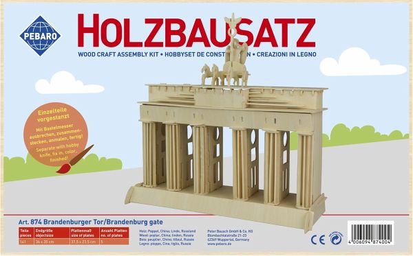 PEBARO 874 - Brandenburger Tor, 141 Teile, Holzkonstruktion zum Zusammenstecken PEBARO 874 - Brandenburger Tor, 141 Teile, Holzkonstruktion zum Zusammenstecken