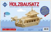 PEBARO 875 - Holzbausatz Drachenboot, 142 Teile, Holzkonstruktion zum Zusammenstecken