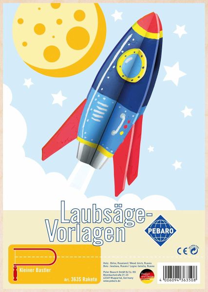 PEBARO 363S - Laubsägevorlage Rakete, 1 Platte DIN A4 PEBARO 363S - Laubsägevorlage Rakete, 1 Platte DIN A4