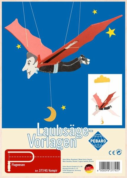 PEBARO 377/4S - Laubsägevorlage Mobile Vampir, 2 Platten, Größe DIN A4