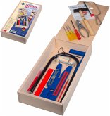 PEBARO 452 - Qualitäts-Laubsäge-Set, Holzbox mit Schiebedeckel, 23 Teile, Werkzeugkasten