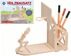 PEBARO 840/3 - Holzbausatz Stiftehalter Basketball, 16-teilig, Holzkonstruktion zum Zusammenstecken