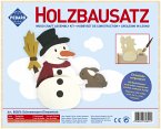 PEBARO 848/4 - Holzbausatz Schneemann Kantenhocker, 7 Teile, Holzkonstruktion zum Zusammenstecken