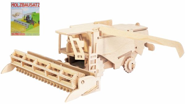 PEBARO 851/5 - Holzbausatz Mähdrescher, 48 Teile, Holzkonstruktion zum Zusammenstecken
