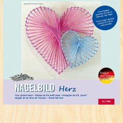 Cover PEBARO NB6 - Nagelbild Herz, Fadenbild 20x20cm, String Art Bastelset inkl. Nägel