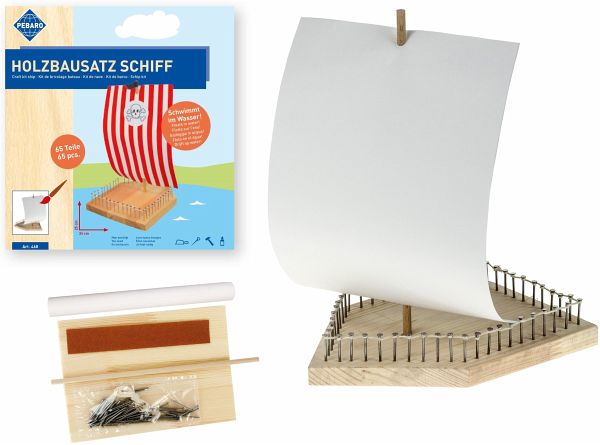 PEBARO 468 - Holzbausatz Schiff, 65 Teile, Bastelset