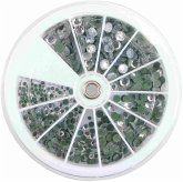 PEBARO 0259-11 - 1.728 Strass-Steine, kristall, 4 Größen, (für Pebaro-Strasskolben Piker P2-P5)