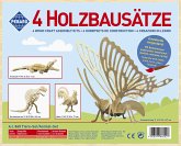 PEBARO 860 - Holzbausatz Tier-Set, Hahn, Ouranosaurus, Krokodil, Schmetterling, 4 Holzkonstruktionen zum Zusammenstecken PEBARO 860 - Holzbausatz Tier-Set, Hahn, Ouranosaurus, Krokodil, Schmetterling, 4 Holzkonstruktionen zum Zusammenstecken