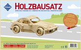PEBARO 865/4 - Holzbausatz Deutscher Sportwagen, 61 Teile, Holzkonstruktion zum Zusammenstecken PEBARO 865/4 - Holzbausatz Deutscher Sportwagen, 61 Teile, Holzkonstruktion zum Zusammenstecken