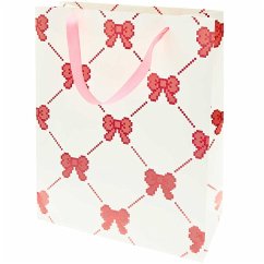 Cover Geschenktüte Pixel Schleifen, Creme, L, FSC MIX