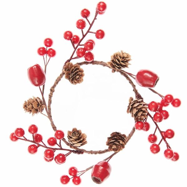 Zapfen-Kranz mit Beeren rot Ø 17 cm Zapfen-Kranz mit Beeren rot Ø 17 cm