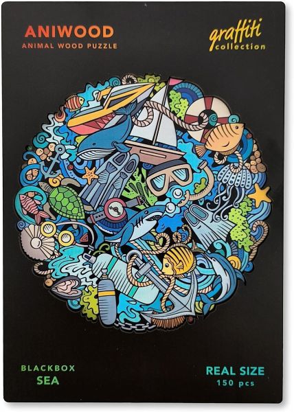 BestSaller J7407M - Aniwood Puzzle, Graffiti Collection, Sea, Holz-Puzzle, 150 Teile, Meer Mandala BestSaller J7407M - Aniwood Puzzle, Graffiti Collection, Sea, Holz-Puzzle, 150 Teile, Meer Mandala