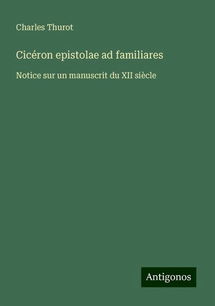 Cicéron epistolae ad familiares