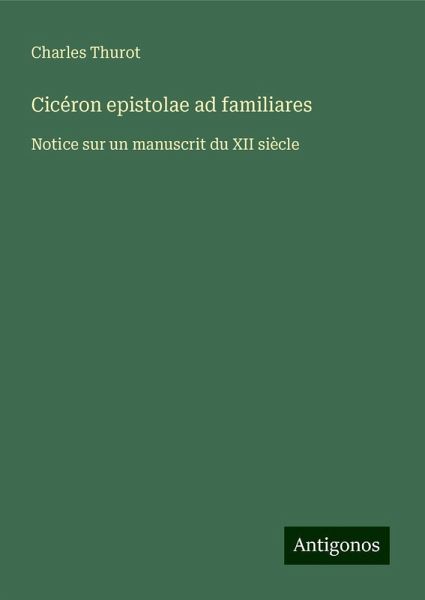 Cicéron epistolae ad familiares