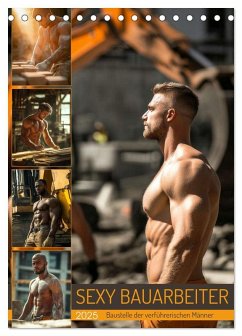 SEXY BAUARBEITER - Baustelle der verführerischen Männer (Tischkalender 2025 DIN A5 hoch), CALVENDO Monatskalender - Calvendo;Fotografie, MB