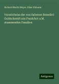 Verzeichniss der von Salomon Benedict Goldschmidt aus Frankfurt a.M. stammenden Familien