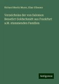 Verzeichniss der von Salomon Benedict Goldschmidt aus Frankfurt a.M. stammenden Familien