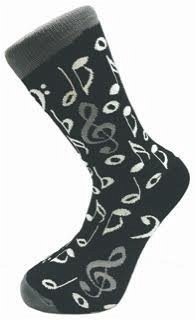 Socks Grey & White Music Notation Cover Socks Grey & White Music Notation