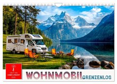 Wohnmobil grenzenlos (Wandkalender 2025 DIN A4 quer), CALVENDO Monatskalender