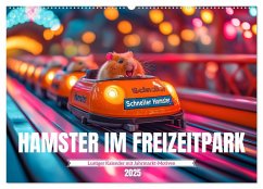 Hamster im Freizeitpark - Lustiger Kalender mit Jahrmarkt-Motiven (Wandkalender 2025 DIN A2 quer), CALVENDO Monatskalender