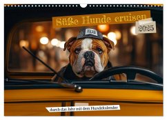 Süße Hunde cruisen - durch das Jahr mit dem Hundekalender (Wandkalender 2025 DIN A3 quer), CALVENDO Monatskalender