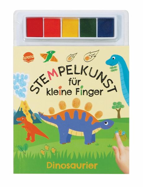 Stempelkunst für kleine Finger. Dinosaurier Stempelkunst für kleine Finger. Dinosaurier
