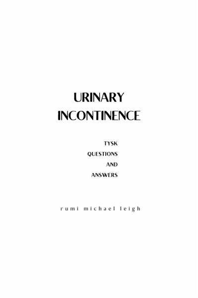 Urinary Incontinence (eBook, ePUB)